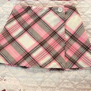 Old Navy Pink and Gray Plaid Mini Skirt